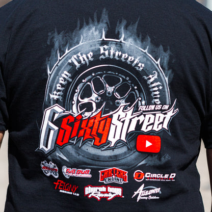 6 Sixty Street Smoking Tire - Tshirt **New Logo**